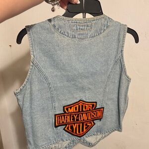 Vintage Harley-Davidson Light Blue Denim Vest
